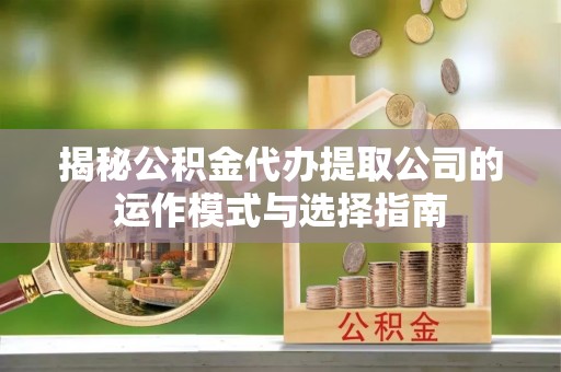 南丰揭秘公积金代办提取公司的运作模式与选择指南
