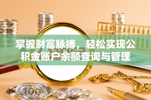 南丰掌握财富脉搏，轻松实现公积金账户余额查询与管理